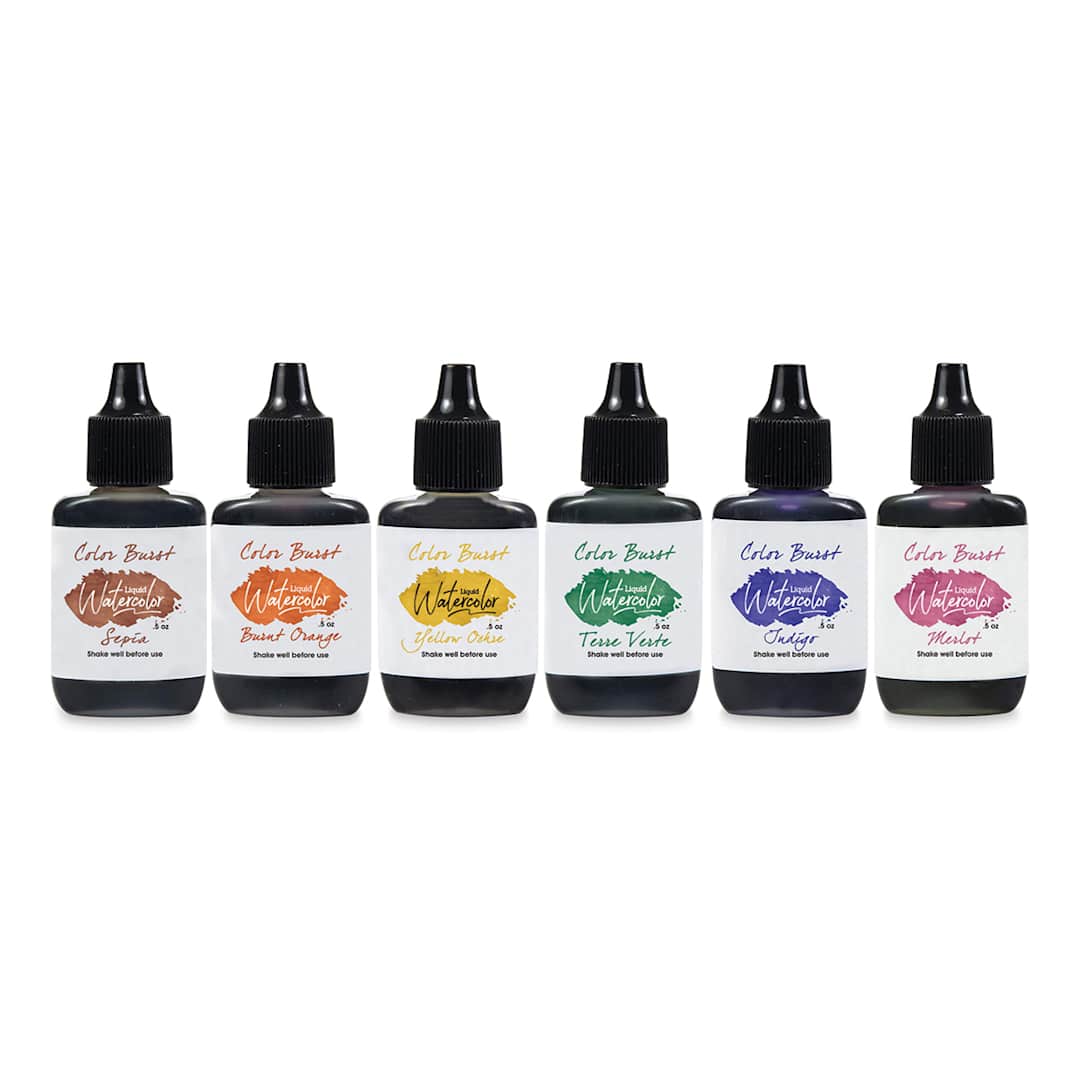 Open in modal - Color Burst Watercolor - Earth Tones, Set of 6