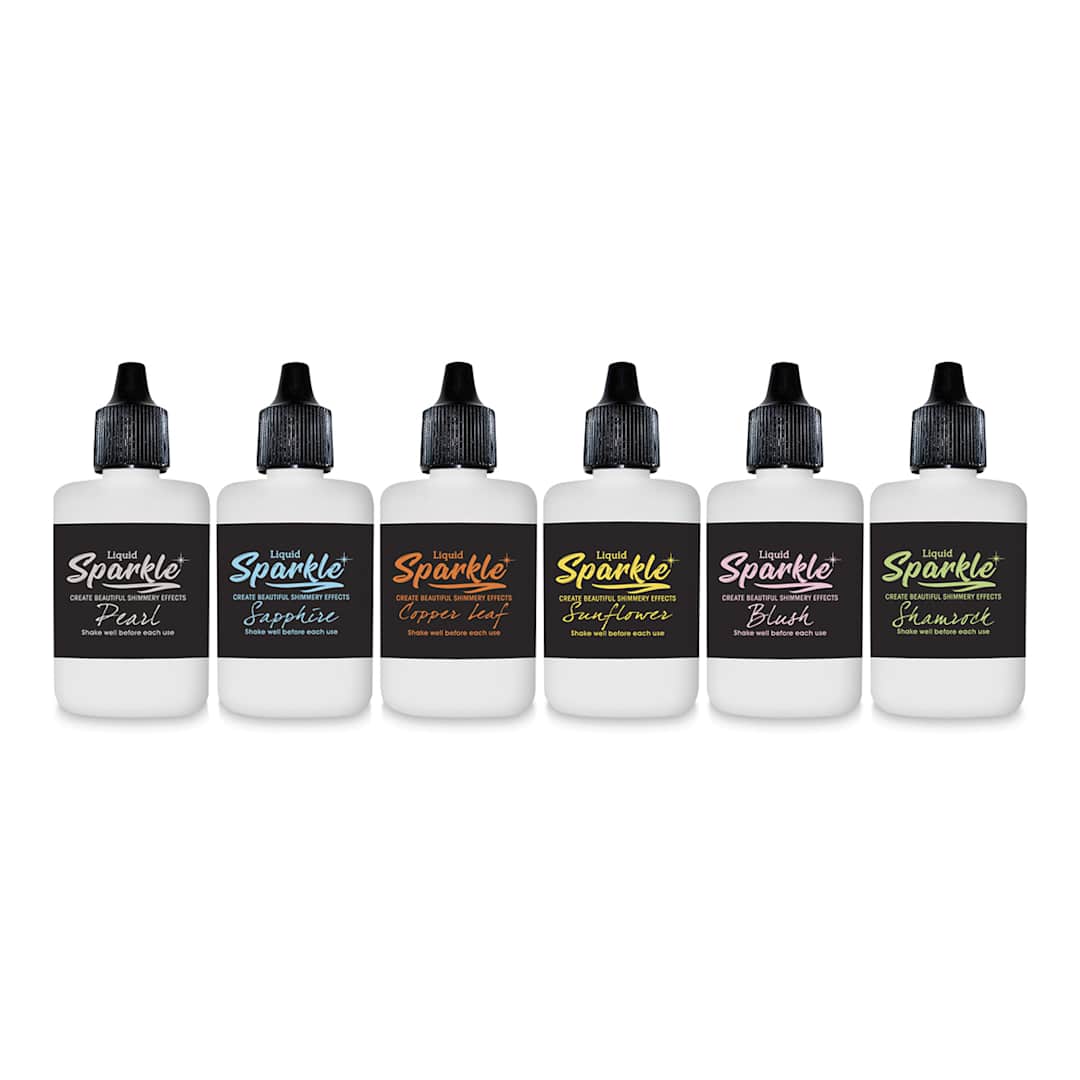 Open in modal - Liquid Metals Watercolor - Set of 6, Glimmering Lights