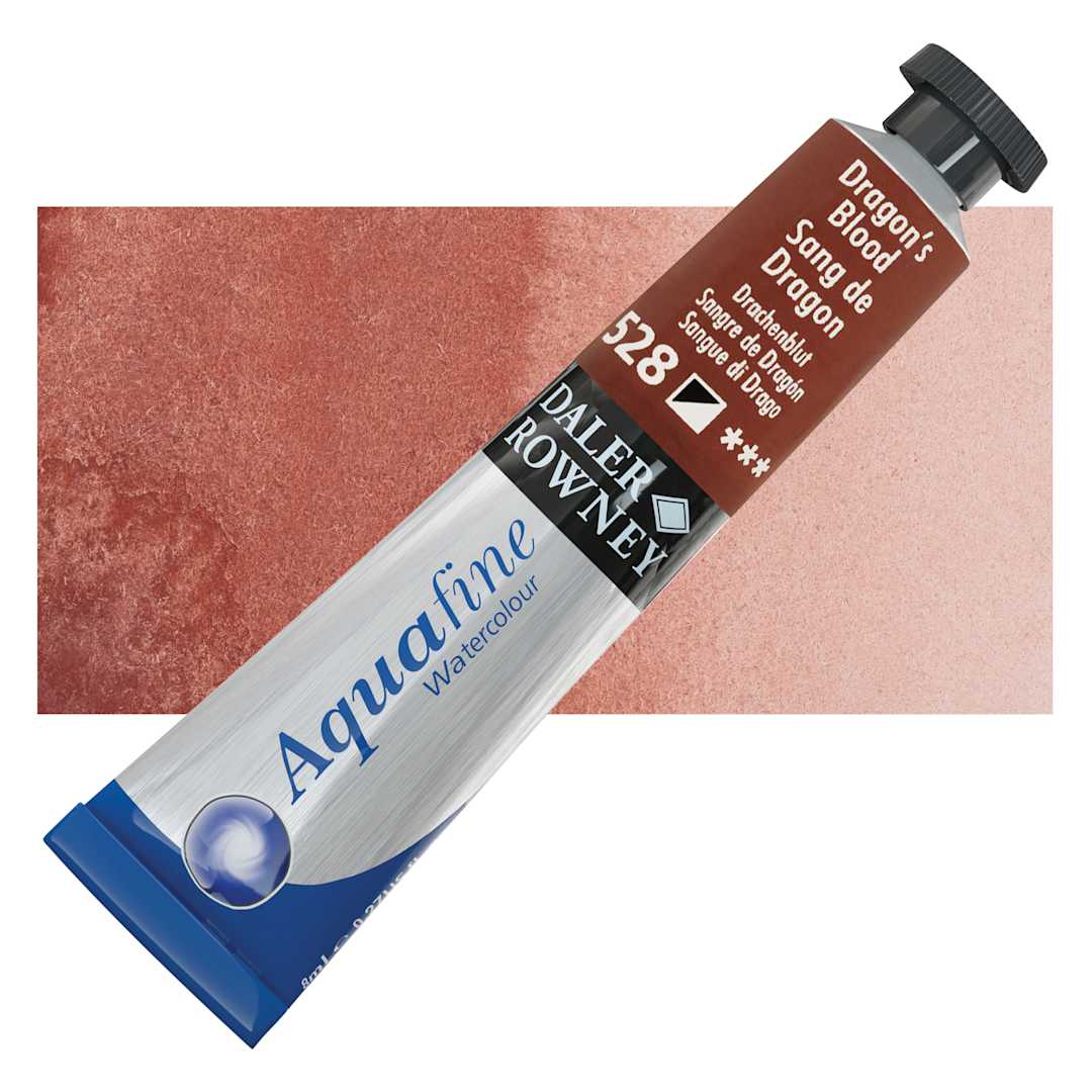 Open in modal - Daler-Rowney Aquafine Watercolor - Dragon's Blood, 8 ml Tube and swatch