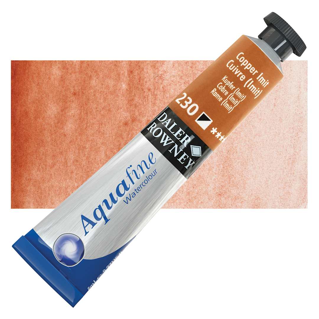Open in modal - Daler-Rowney Aquafine Watercolor - Copper, 8 ml Tube and swatch