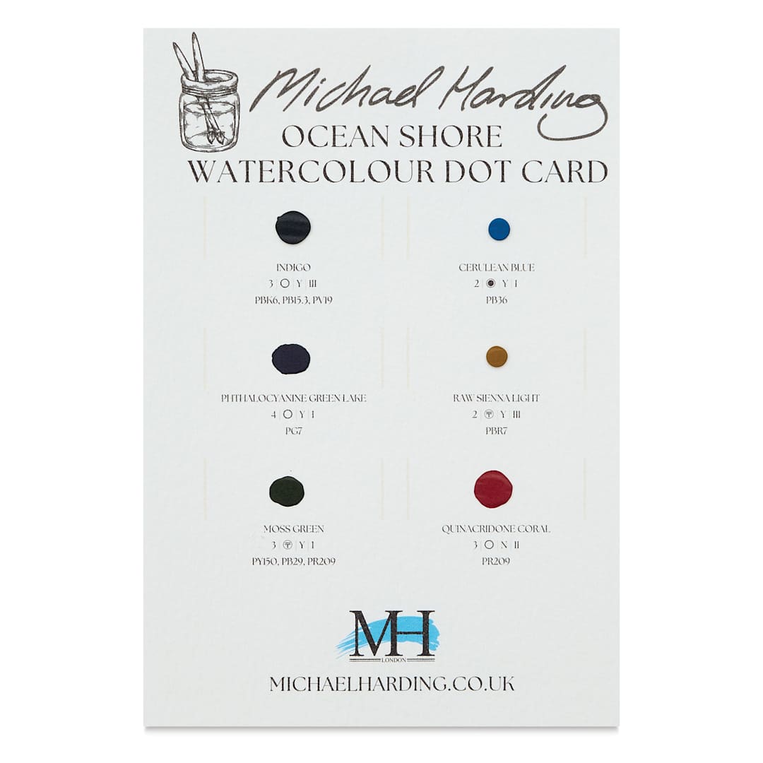 Open in modal - Michael Harding Artists Watercolor - Dot Card, 6 Colors, Ocean Shore