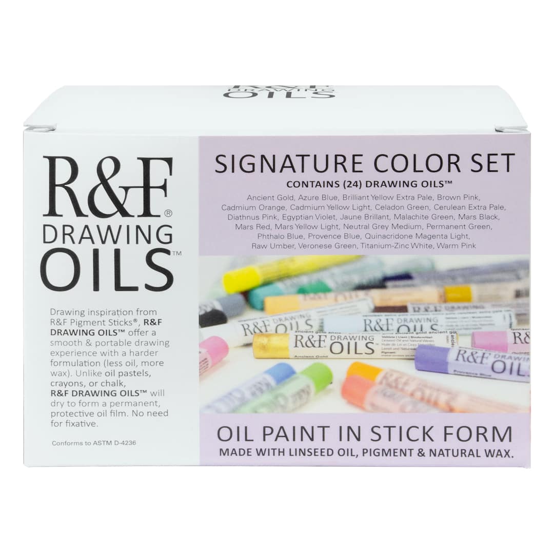 Open in modal - R&F Drawing Oil Sticks - Set of 24, Signature Colors, 12 ml, front of packaging