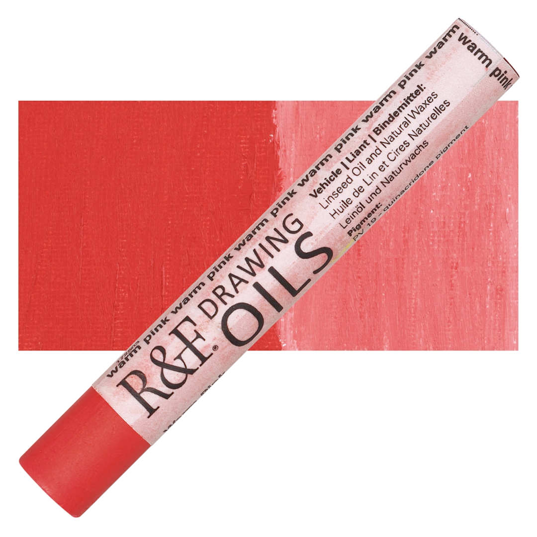 Open in modal - R&F Drawing Oil Stick - Warm Pink, 12 ml stick and swatch