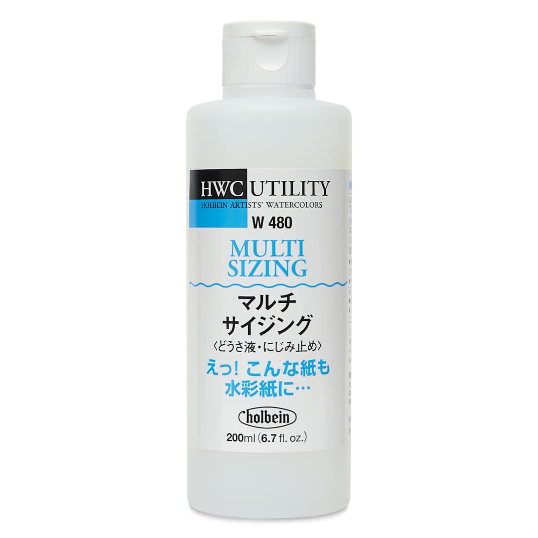 Open in modal - Holbein Multi-Sizing Liquid - 200 ml, front of bottle