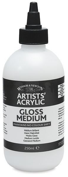 Open in modal - Winsor & Newton Artists' Acrylic Mediums - Front of bottle of Gloss Medium