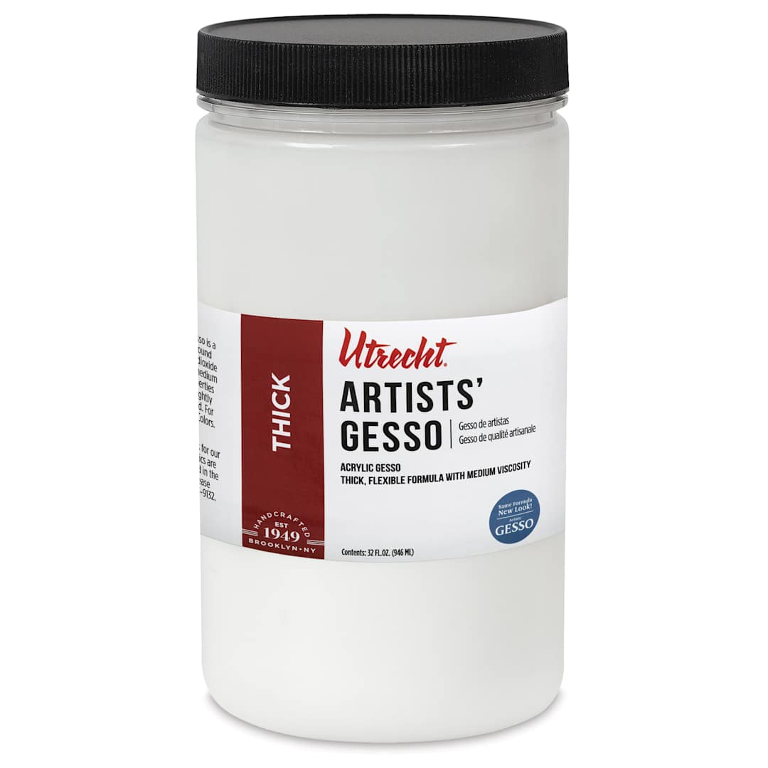 Open in modal - New look! Same formula - Utrecht Artists Acrylic Gesso - White, 32 oz
