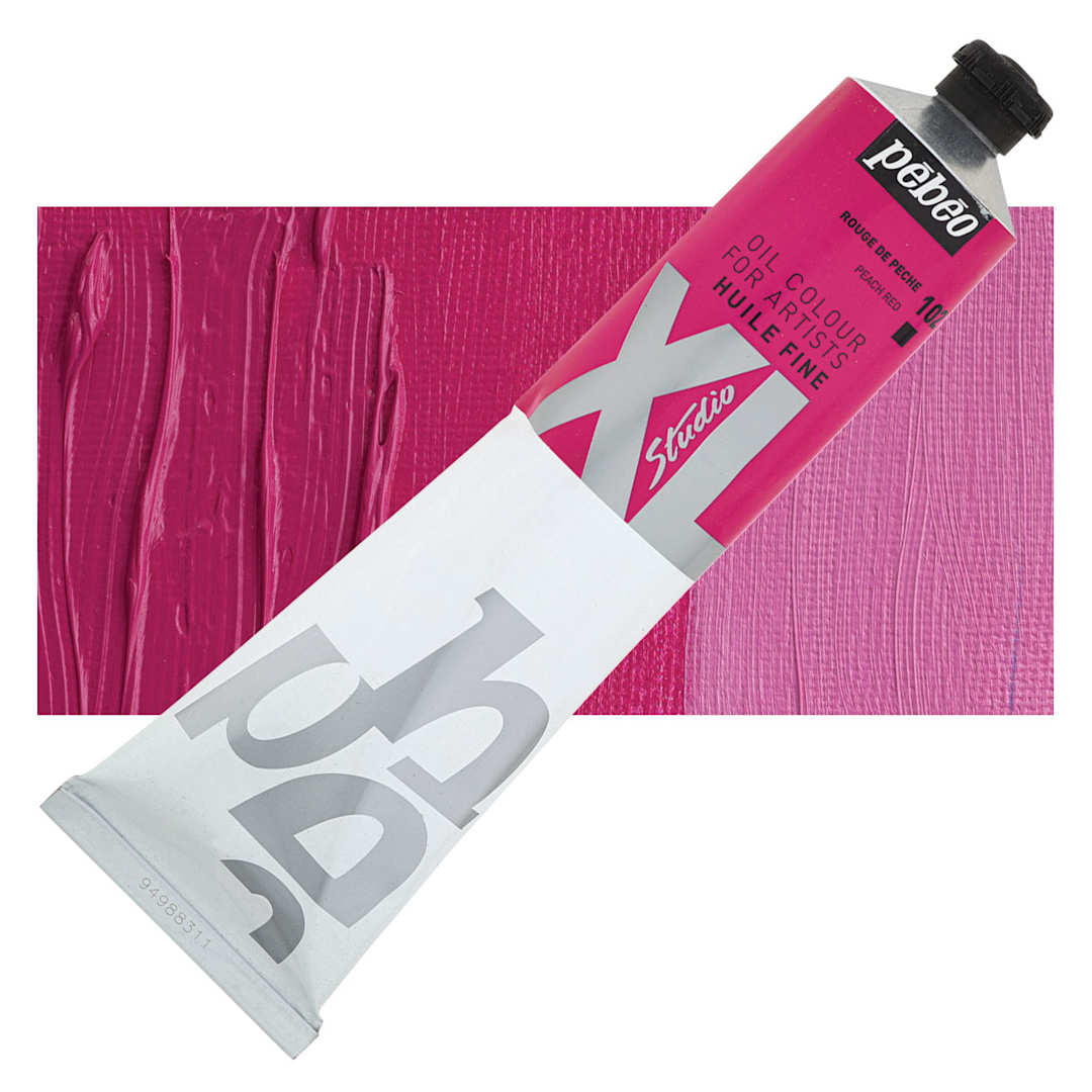 Open in modal - Pebeo XL Studio Oil Paint - Peach Red, 200 ml Tube and swatch