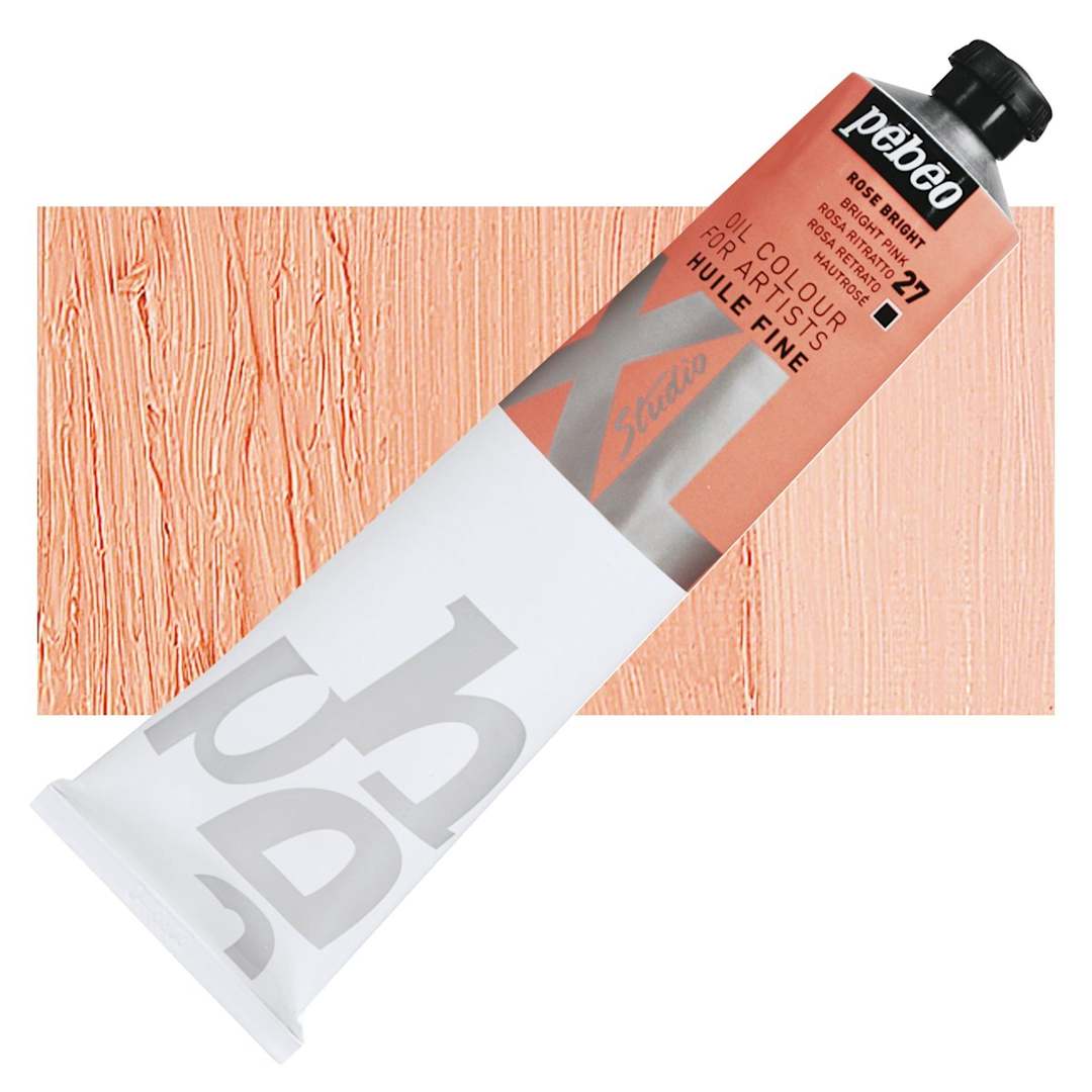 Open in modal - Pebeo XL Studio Oil Paint - Bright Pink, 200 ml Tube and swatch