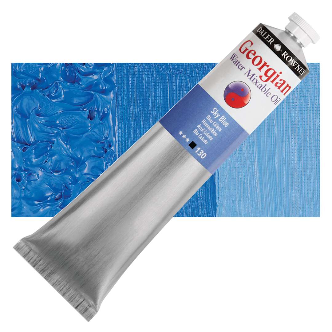 Open in modal - Georgian Water Mixable Oil - Sky Blue, 200 ml tube and swatch