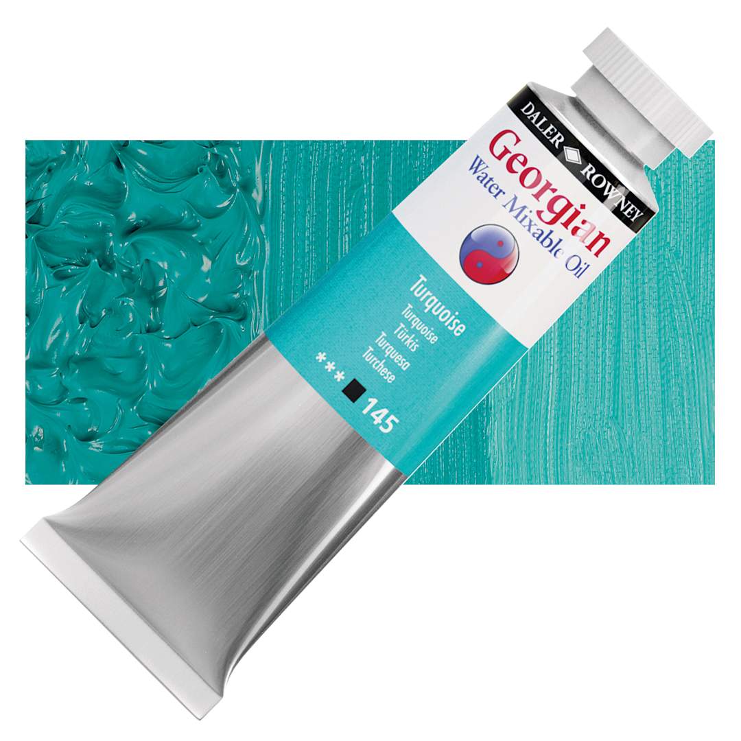 Open in modal - Georgian Water Mixable Oil - Turquoise, 37 ml tube and swatch