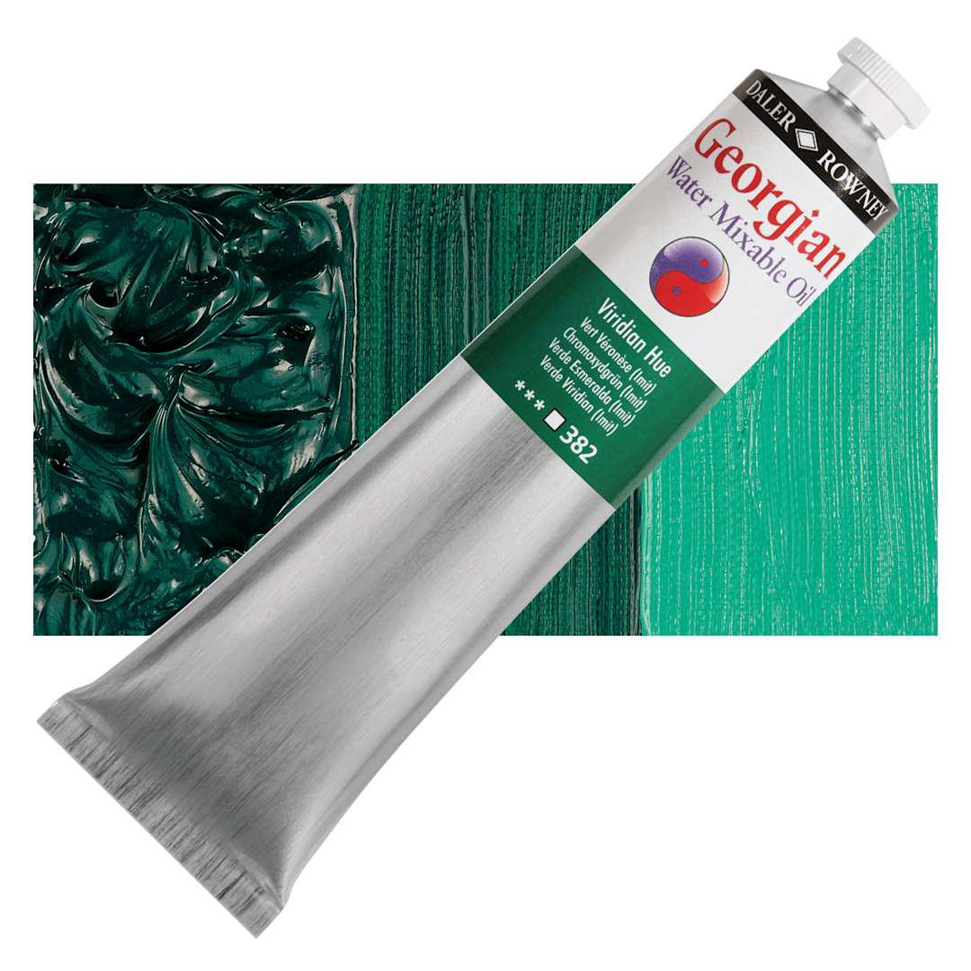 Open in modal - Georgian Water Mixable Oil - Viridian Hue, 200 ml tube and swatch