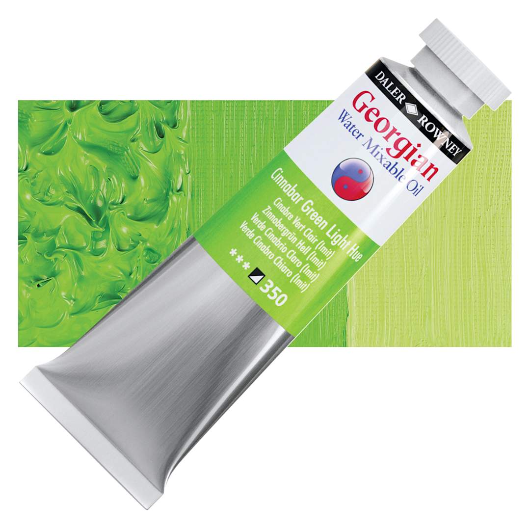 Open in modal - Georgian Water Mixable Oil - Cinnabar Green Light Hue, 37 ml tube and swatch