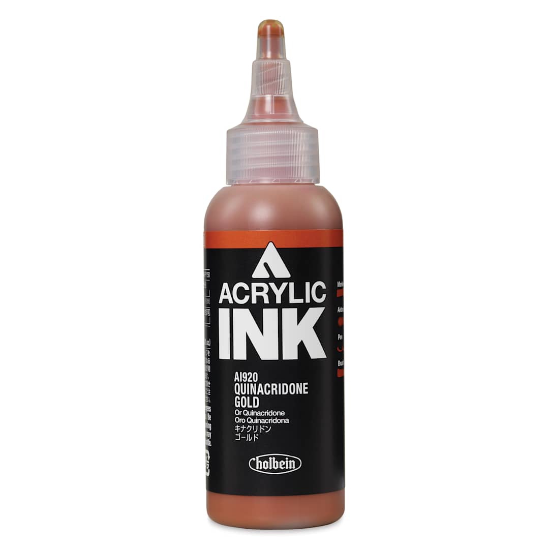 Open in modal - Holbein Acrylic Ink - Quinacridone Gold, 100 ml