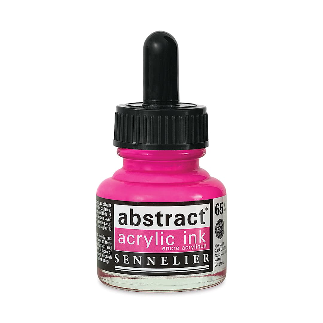 Open in modal - Sennelier Abstract Acrylic Ink - Fluorescent Pink, 1 oz
