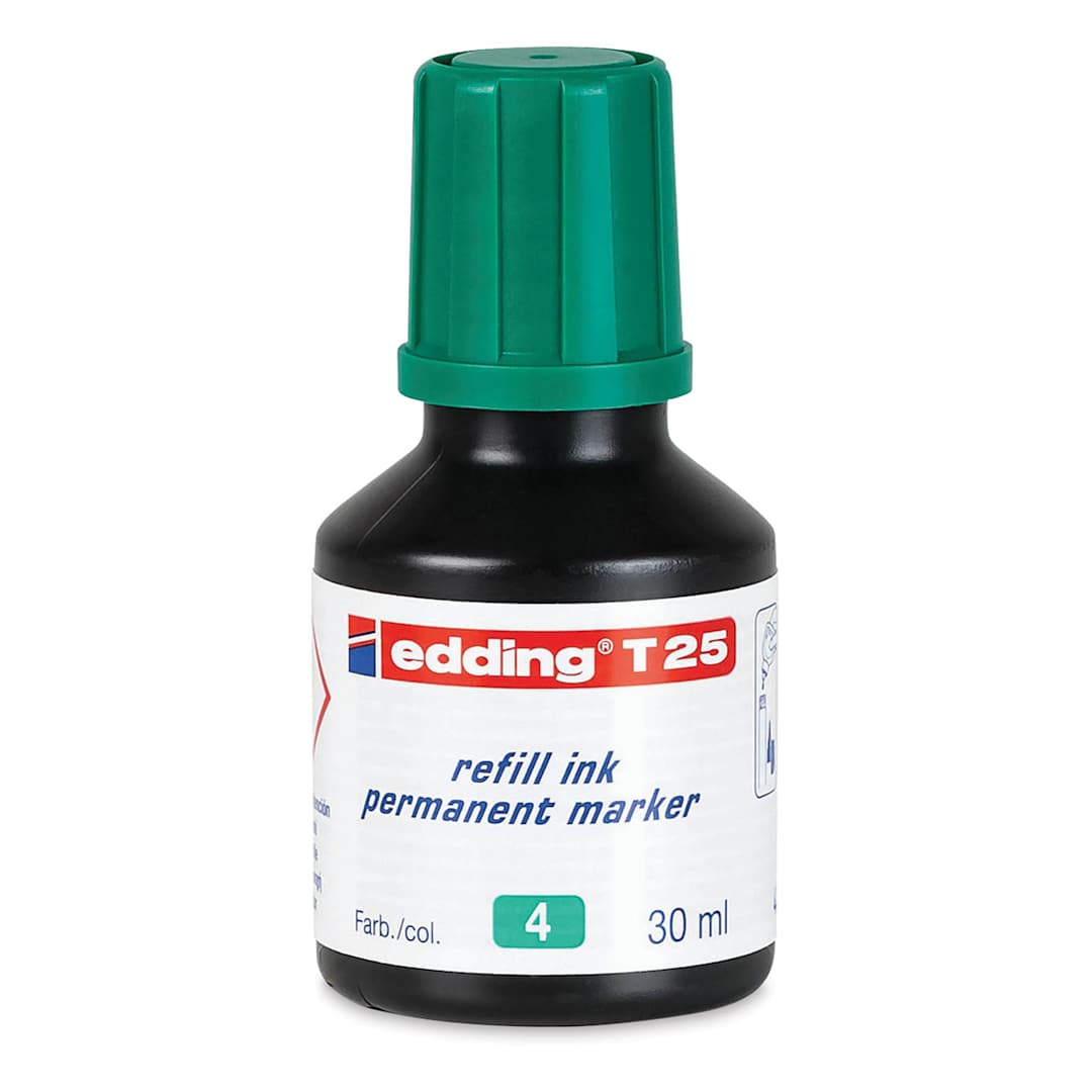 Open in modal - Edding Permanent Marker Refill - Front of 30 ml Green bottle