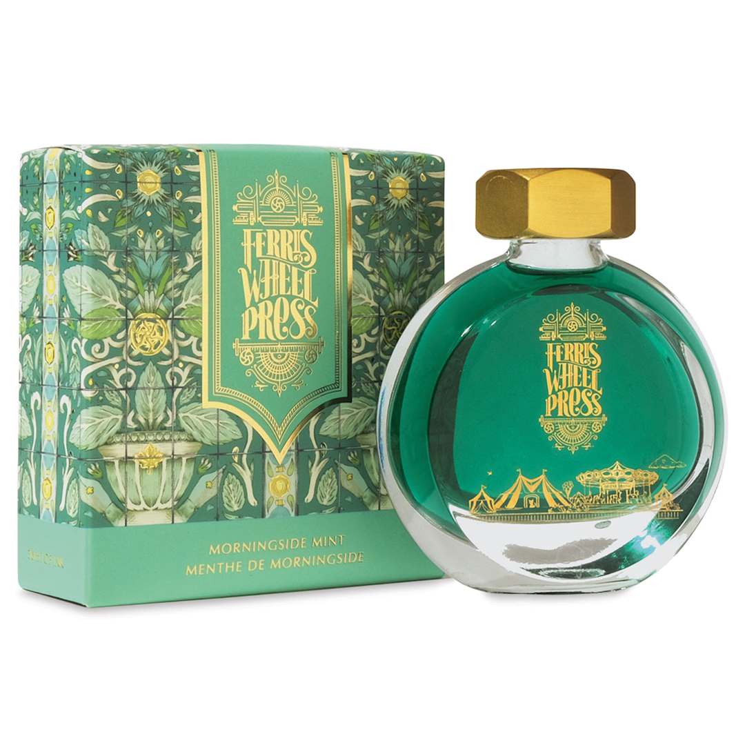 Open in modal - Ferris Wheel Press Fountain Pen Ink - Morningside Mint, 38 ml (bottle of ink and box)