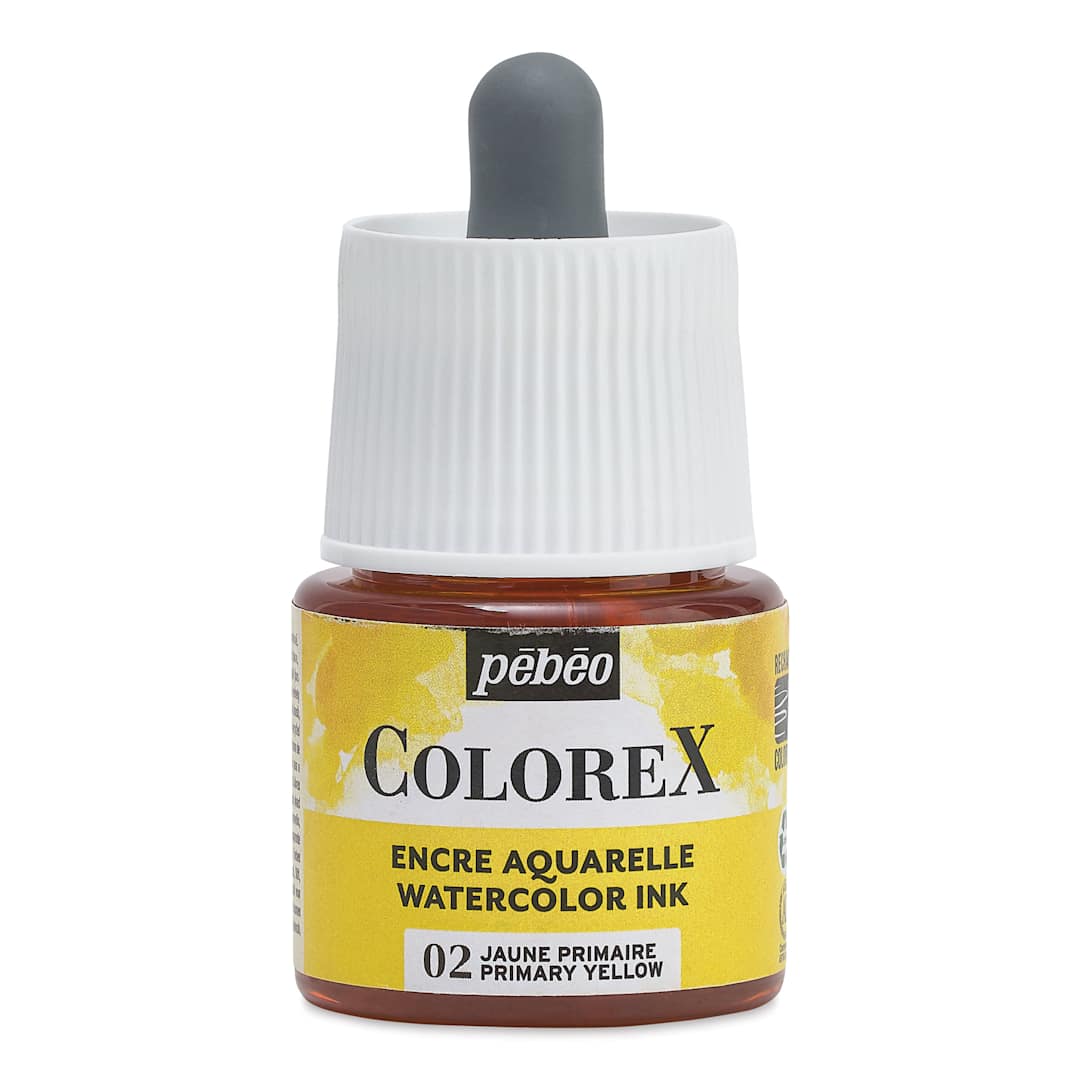 Open in modal - Pebeo Colorex Inks - Primary Yellow, 45 ml, front of bottle