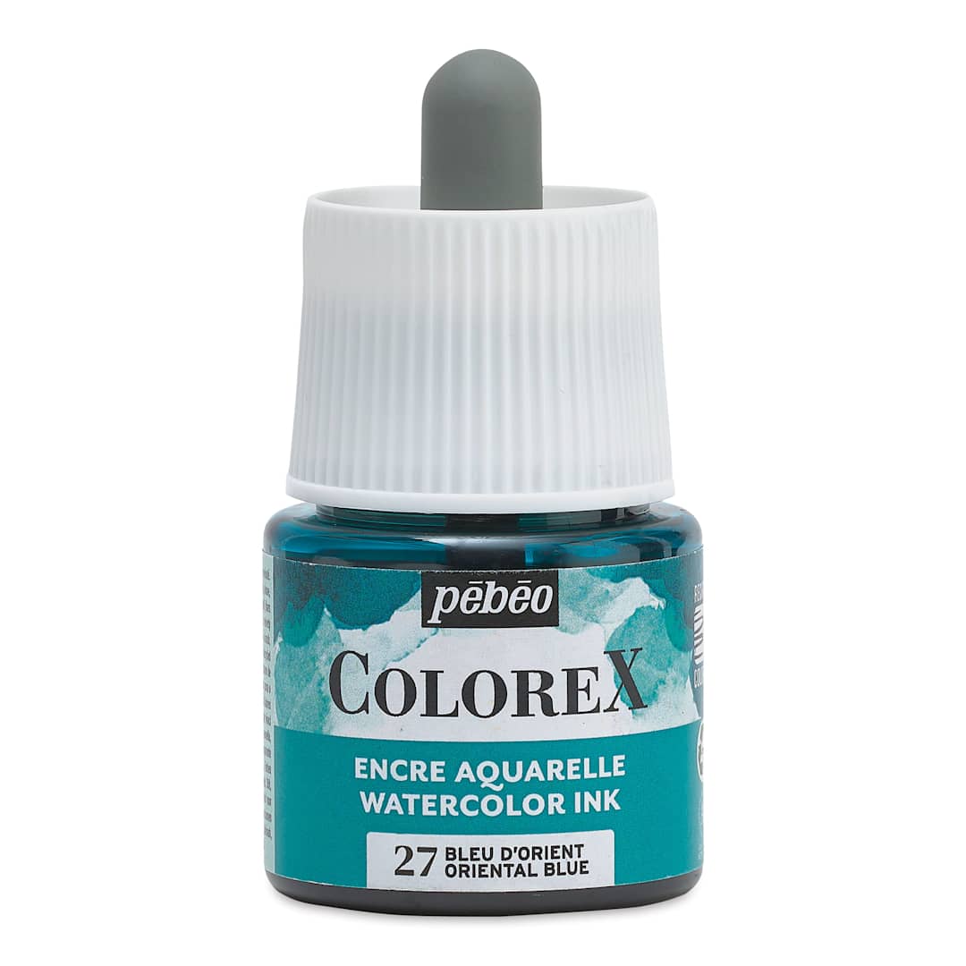 Open in modal - Pebeo Colorex Inks - Oriental Blue, 45 ml, front of bottle