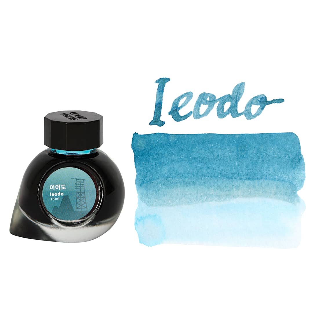 Open in modal - Colorverse Korea Special Fountain Pen Ink - 56 Leodo, swatch and jar