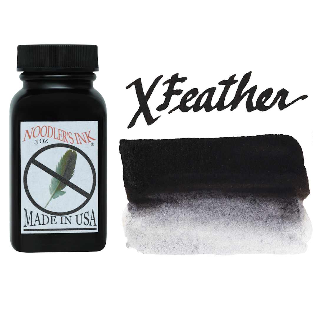 Open in modal - Noodler's Ink Fountain Pen Ink - X-Feather Black, swatch and bottle