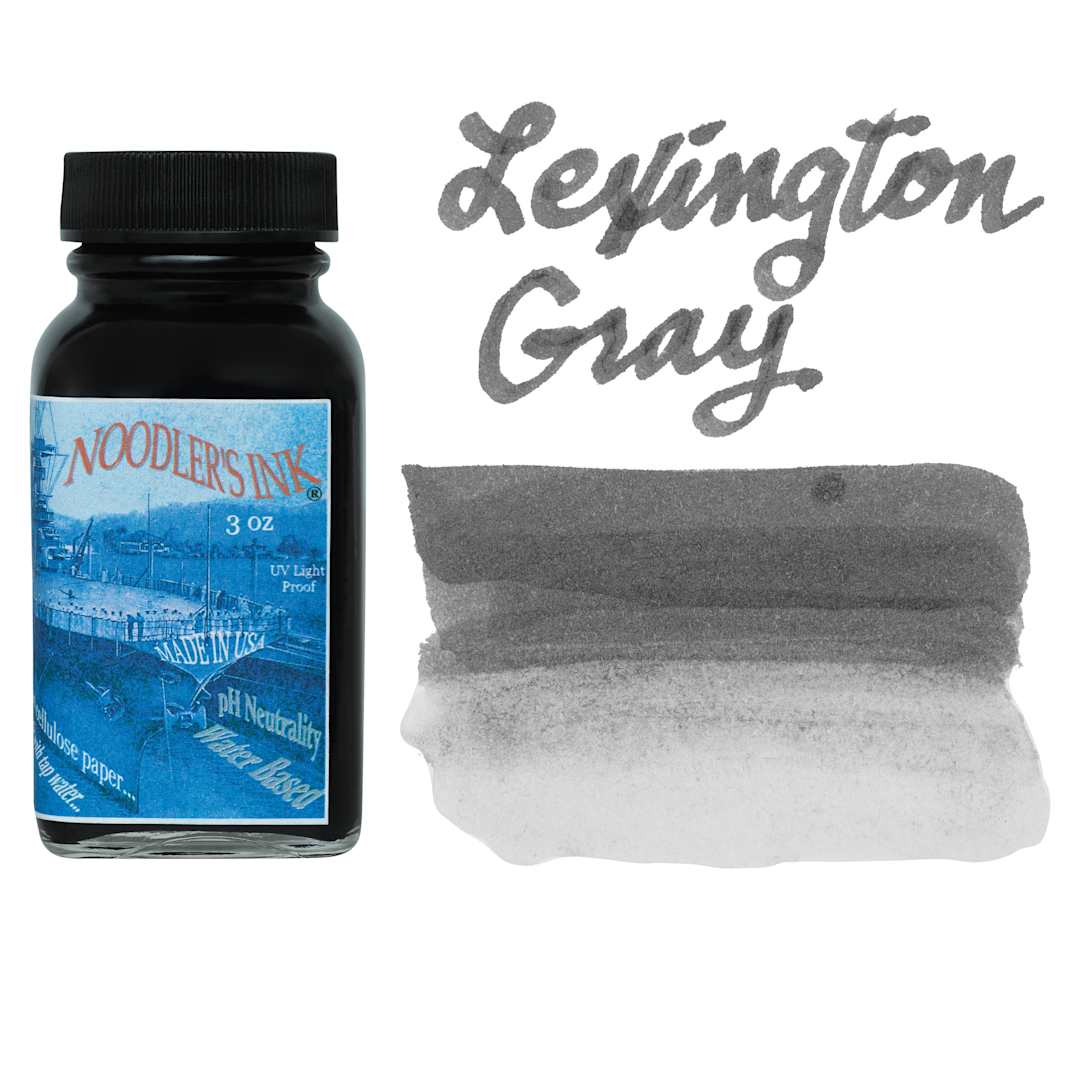 Open in modal - Noodler's Ink Fountain Pen Ink - Lexington Gray, swatch and bottle