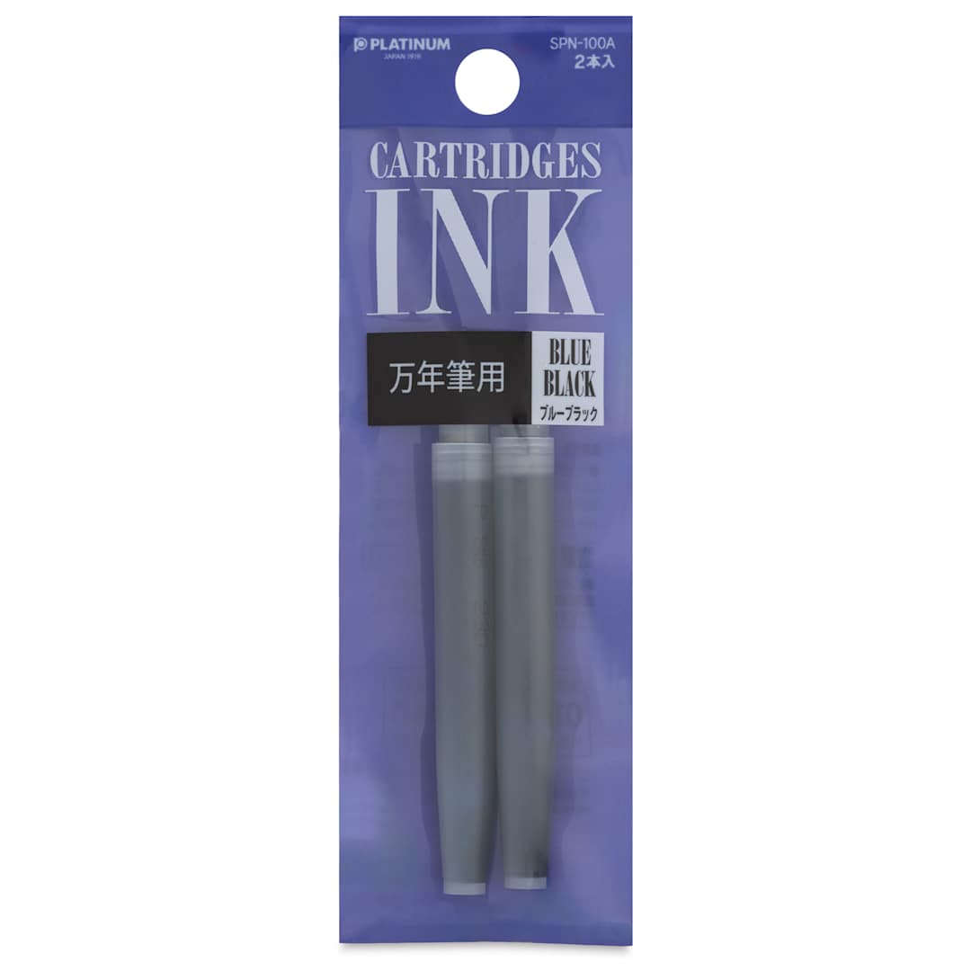 Open in modal - Platinum Pen Ink Cartridges - Blue Black, Pkg of 2, front of package