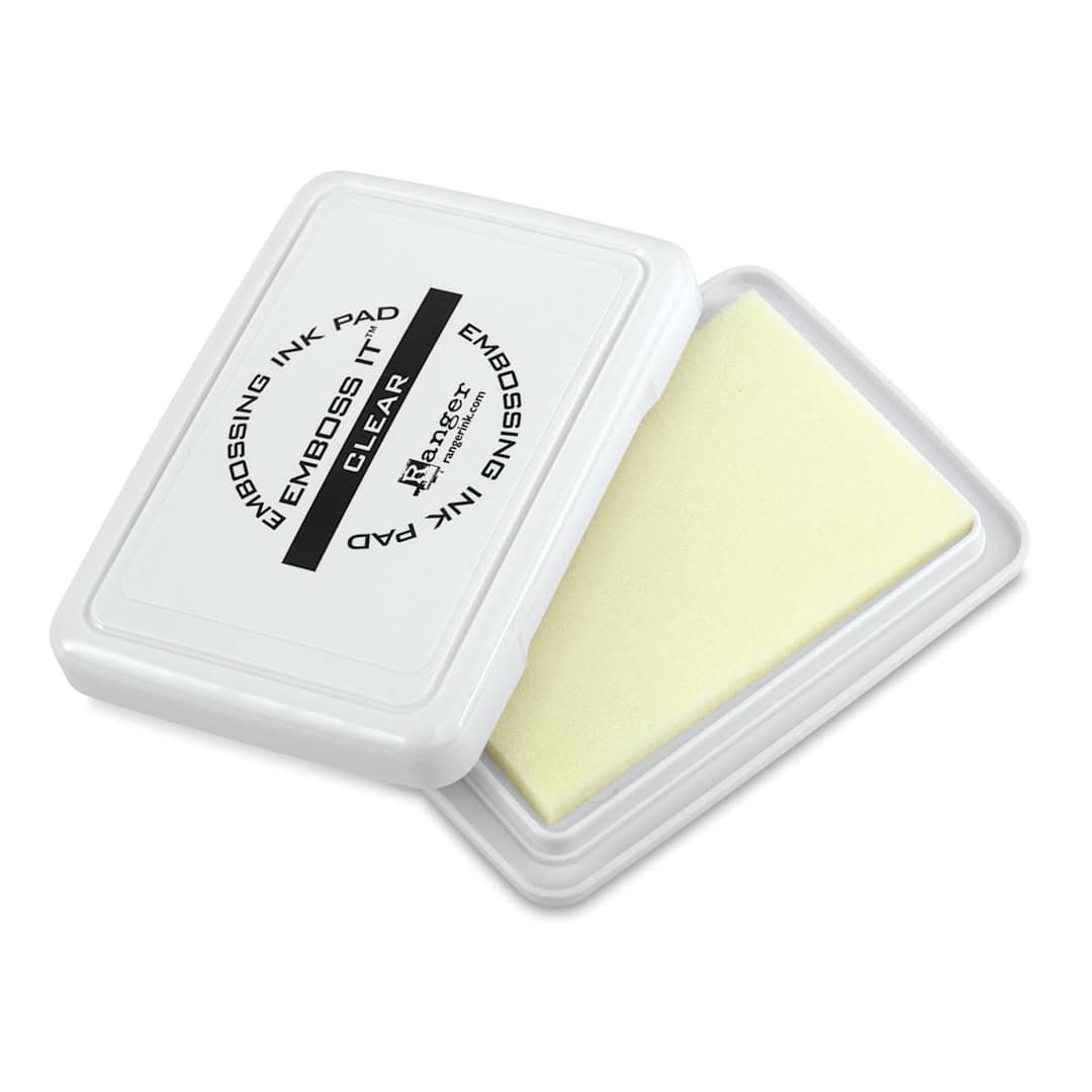 Open in modal - Ranger Emboss It Ink Pad - Slightly open Pad showing Clear Ink
