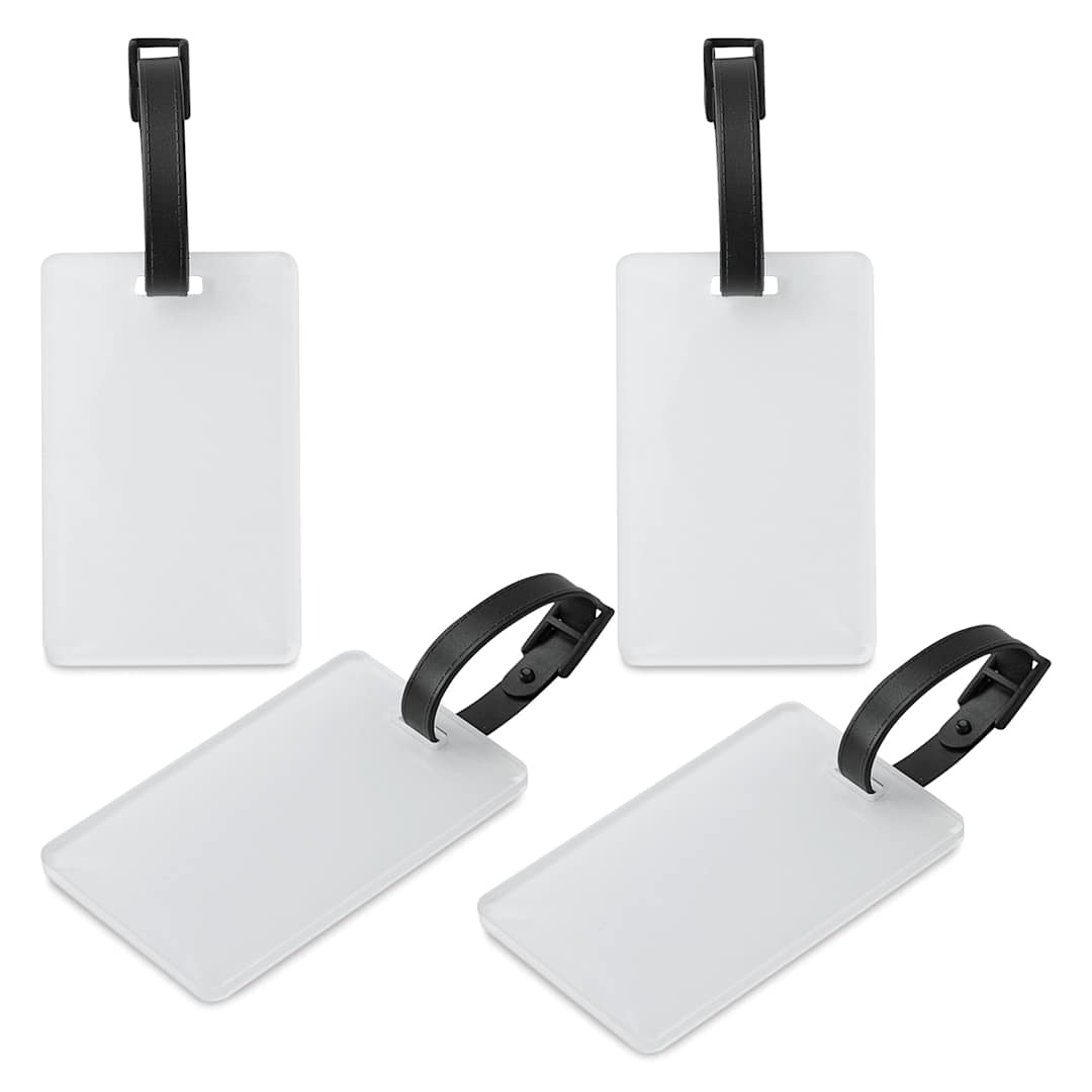 Open in modal - Craft Express Sublimation Printing Luggage Tag - Vegan Leather, Pkg of 4 (out of packaging)
