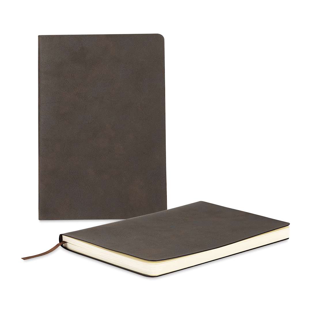Open in modal - Craft Express Notebook Set - Brown, Set of 2 (front cover and angled view)