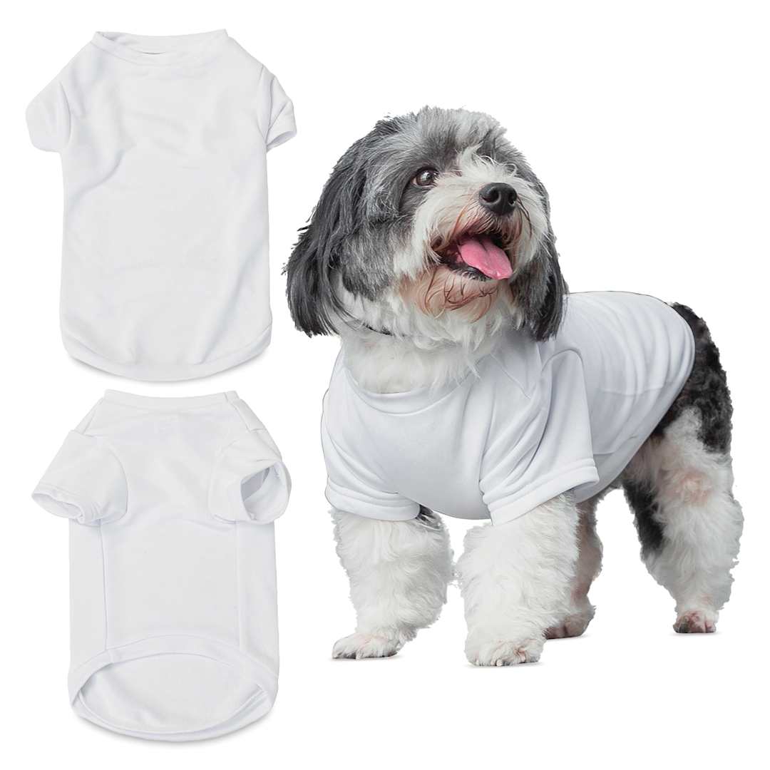 Open in modal - Craft Express Sublimation Printing Pet Product - Pet T-Shirt, X-Large, Pkg of 2 (out of packaging, dog wearing shirt)