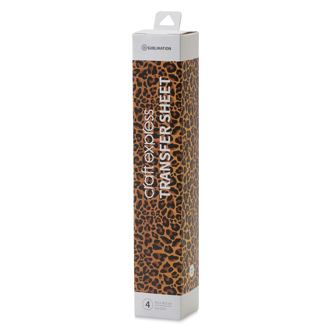 Open in modal - Craft Express Sublimation Pattern Transfer Sheets - Wild Leo, 12" x 12", Pkg of 4 front of box