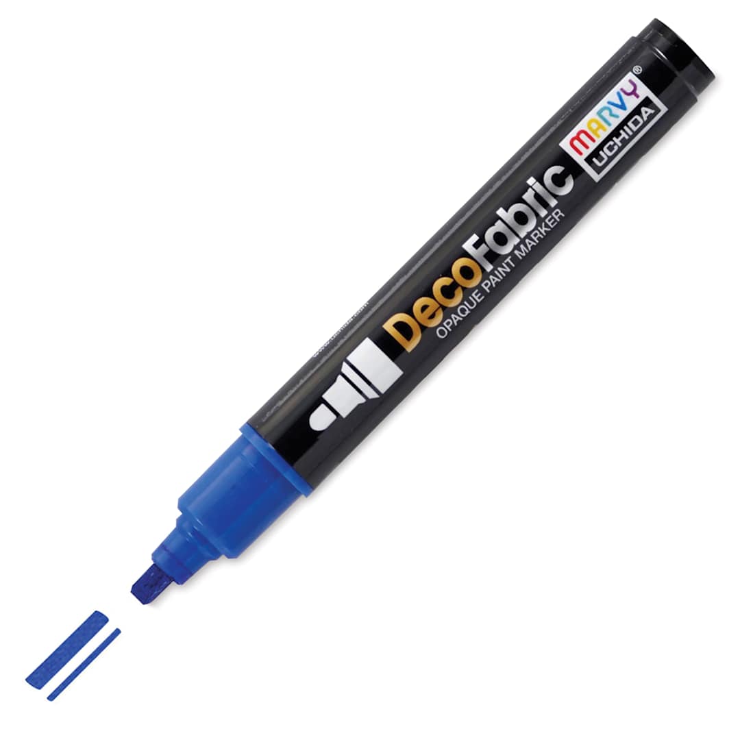 Open in modal - Marvy Uchida DecoFabric Opaque Paint Marker - Blue, Medium Tip