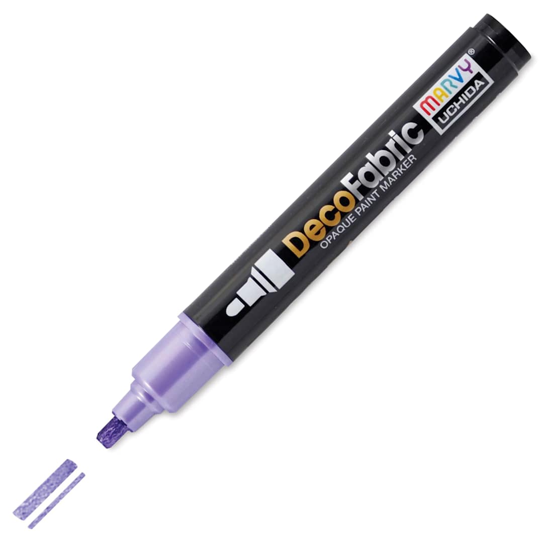 Open in modal - Marvy Uchida DecoFabric Opaque Paint Marker - Pearl Violet, Medium Tip