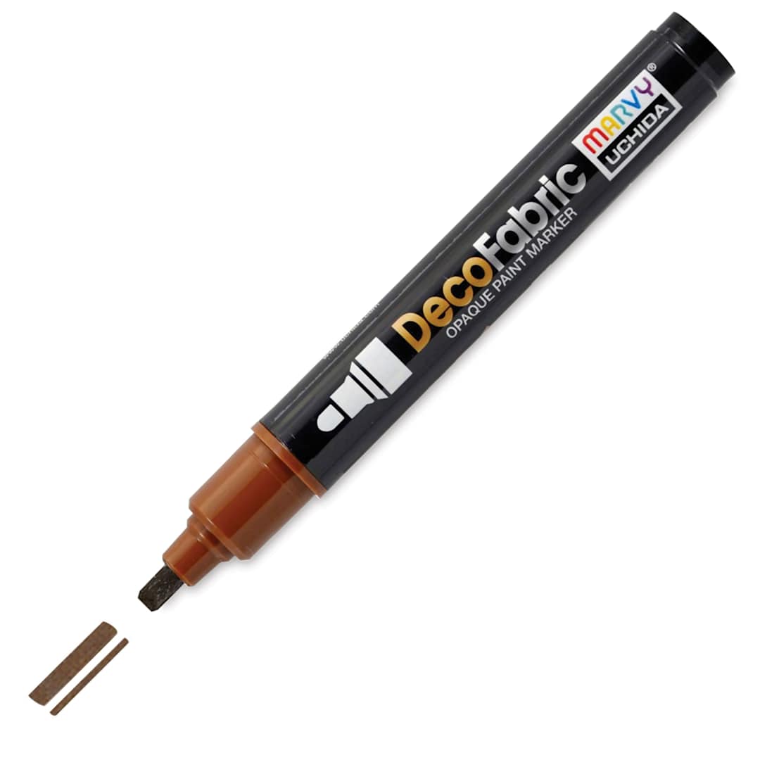 Open in modal - Marvy Uchida DecoFabric Opaque Paint Marker - Brown, Medium Tip