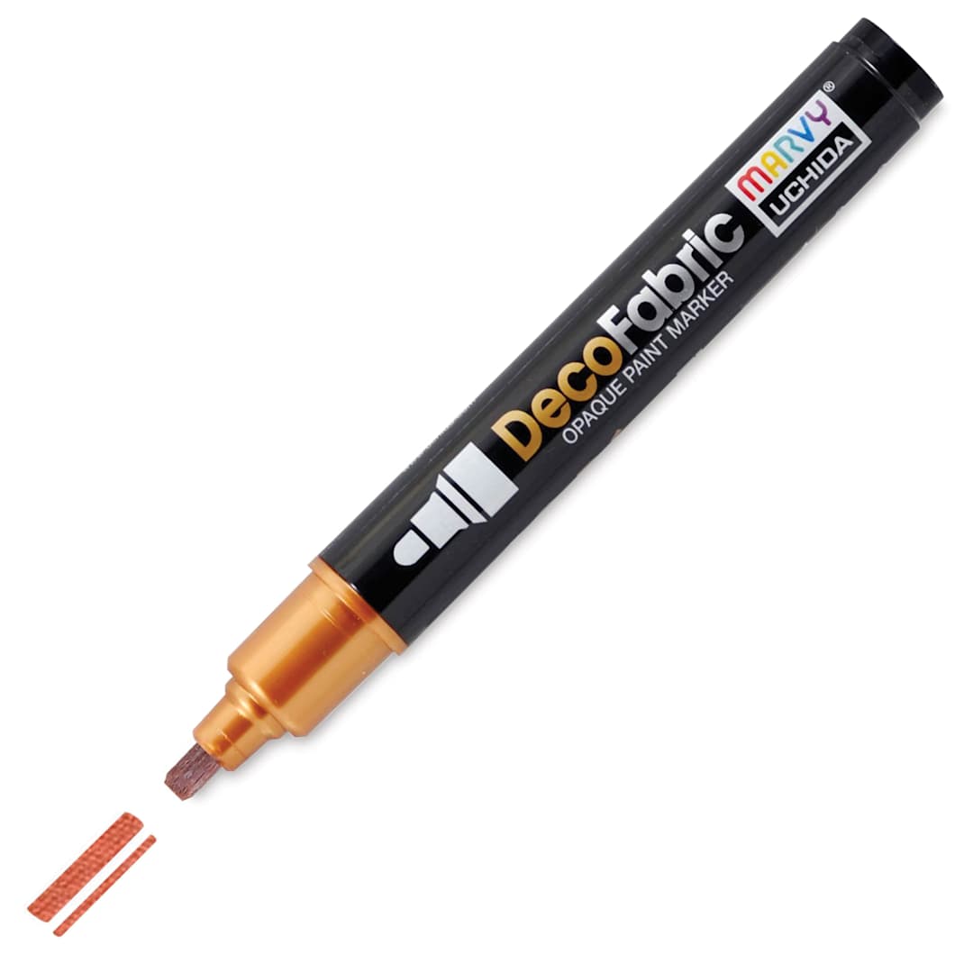 Open in modal - Marvy Uchida DecoFabric Opaque Paint Marker - Bronze, Medium Tip