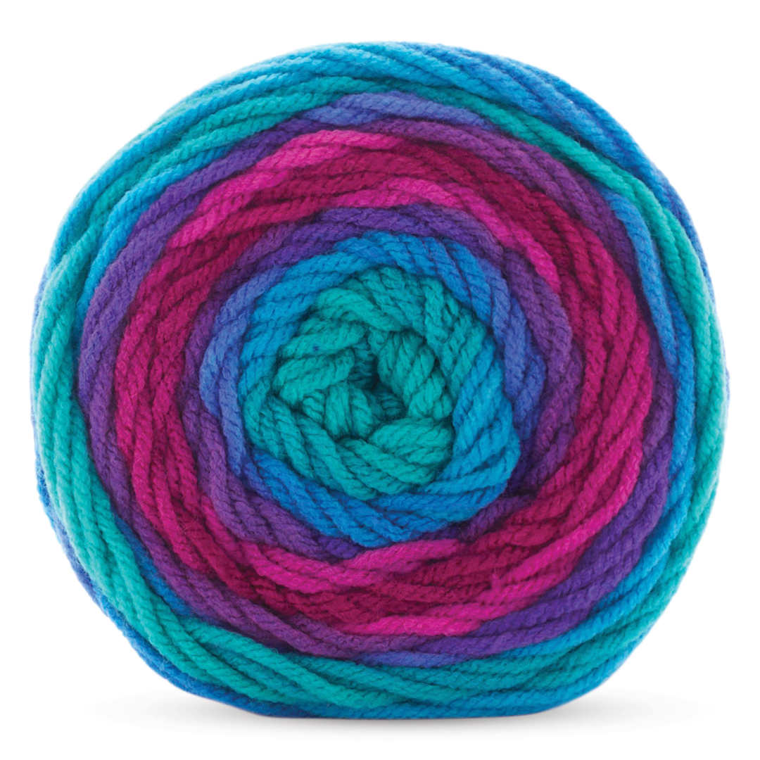 Open in modal - Premier Yarn Sweet Roll Vivid Yarn - Dragonfly, 174 yds, yarn rolled up seen from above
