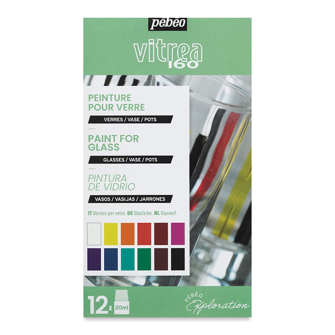 Open in modal - Pebeo Vitrea 160 Exploration Set, Set of 12, 20 ml bottles, Front Of Package