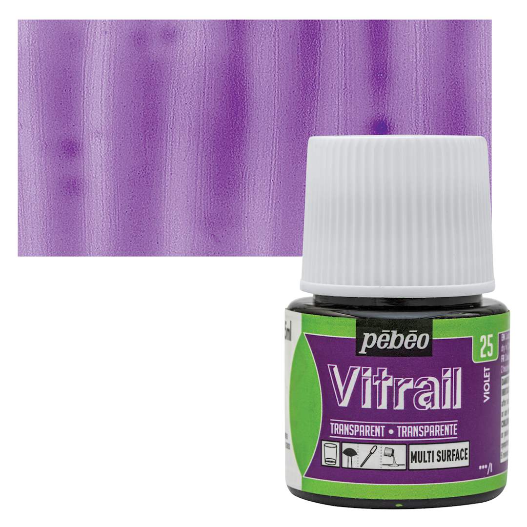 Open in modal - Pebeo Vitrail Paint - Violet, 45 ml bottle and swatch