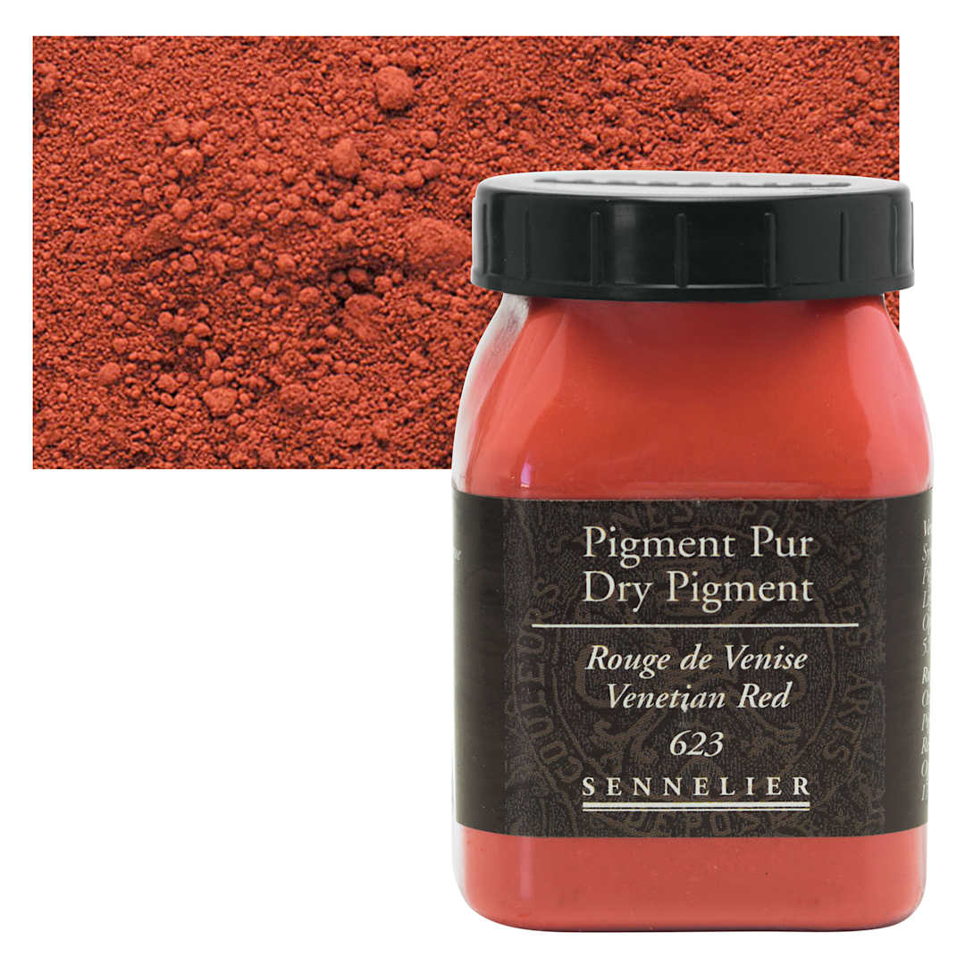Open in modal - Sennelier Dry Pigment - Venetian Red, 170 g jar and swatch