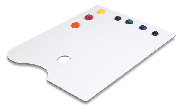 Open in modal - Martin Universal Design Palette - Angled view of palette with paint dabs
