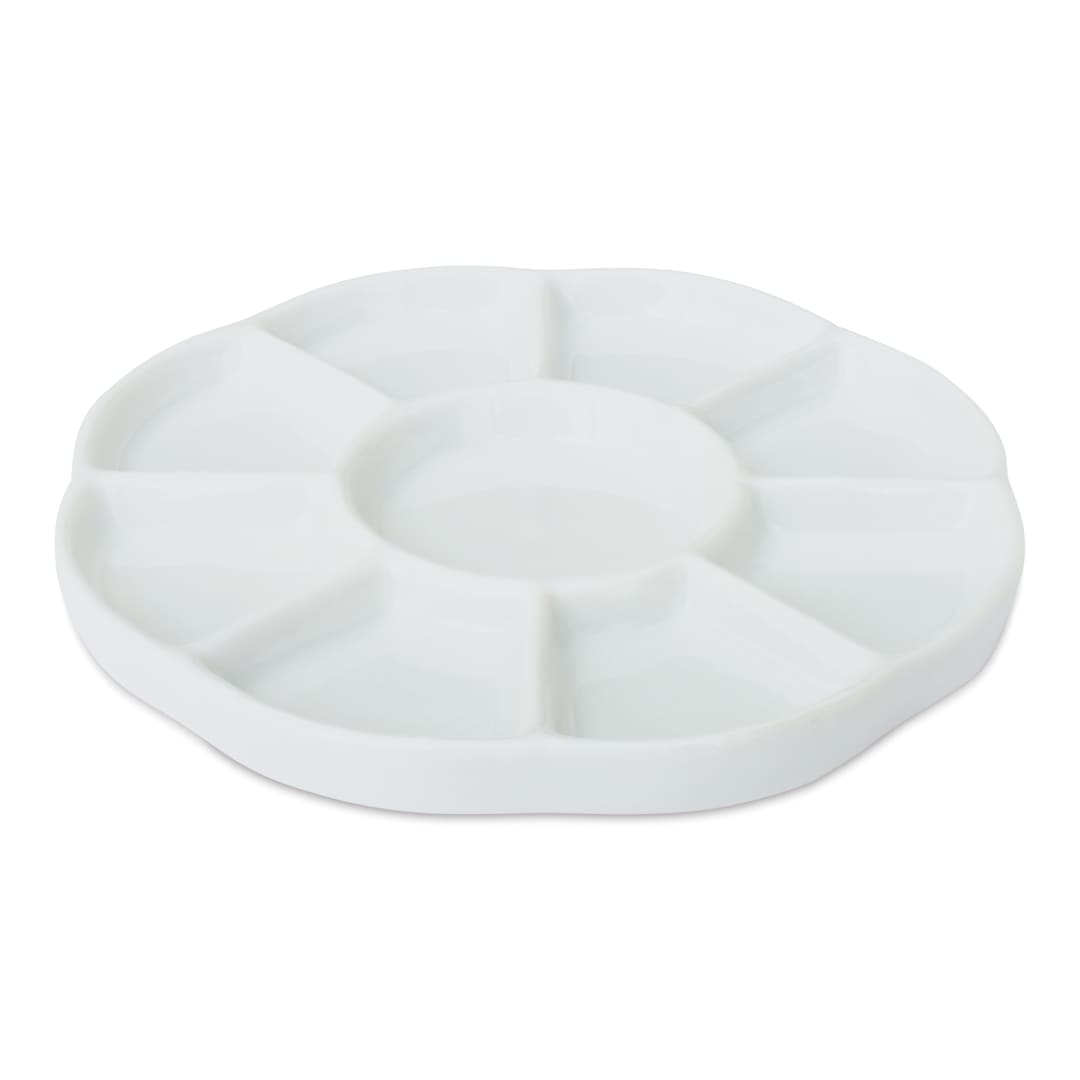 Open in modal - Yasutomo Flower Porcelain Dish - 9 wells at an angle to show depth