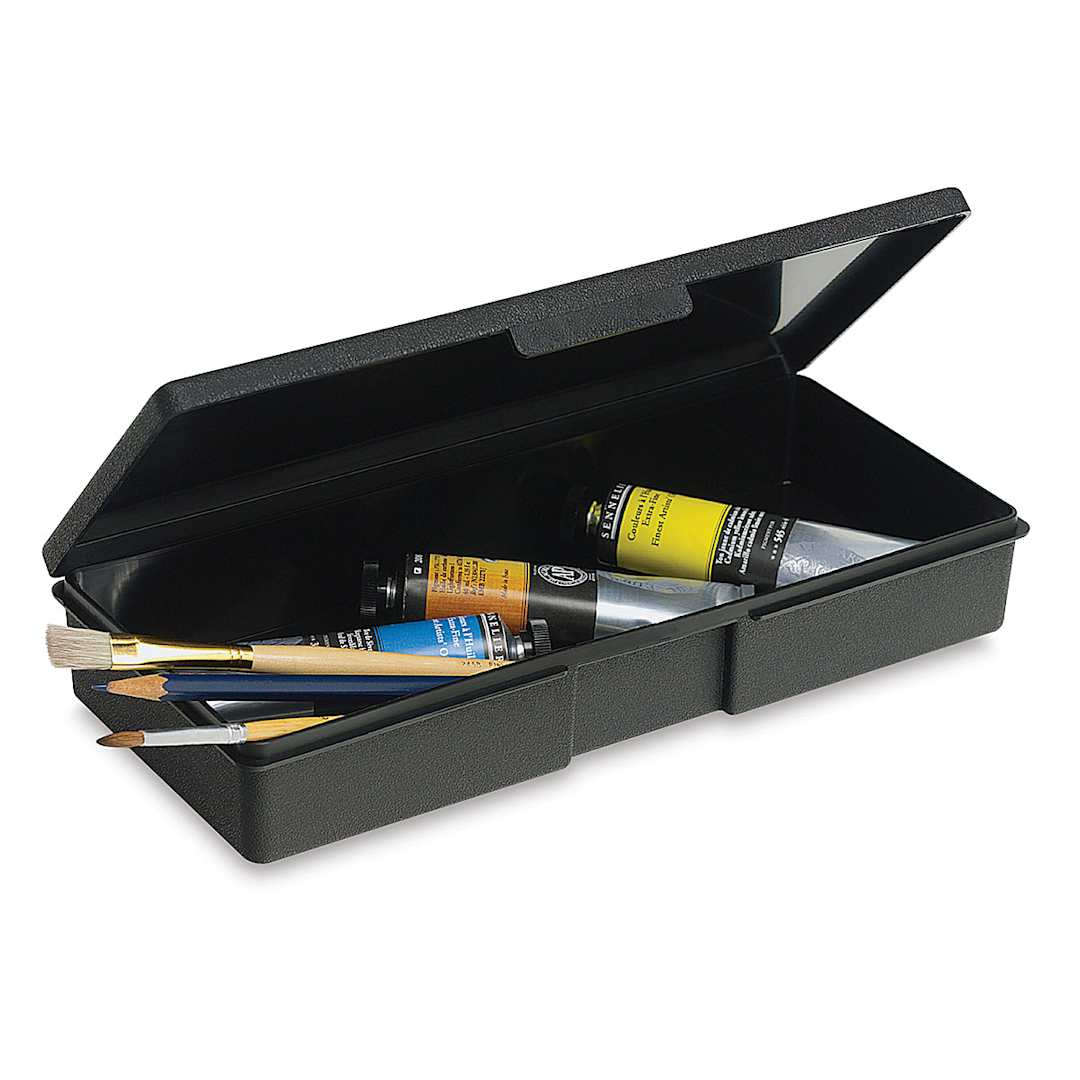 Open in modal - ArtBin 1-Tray Art/Craft Box - Angled slightly and open to show inside, supplies not included