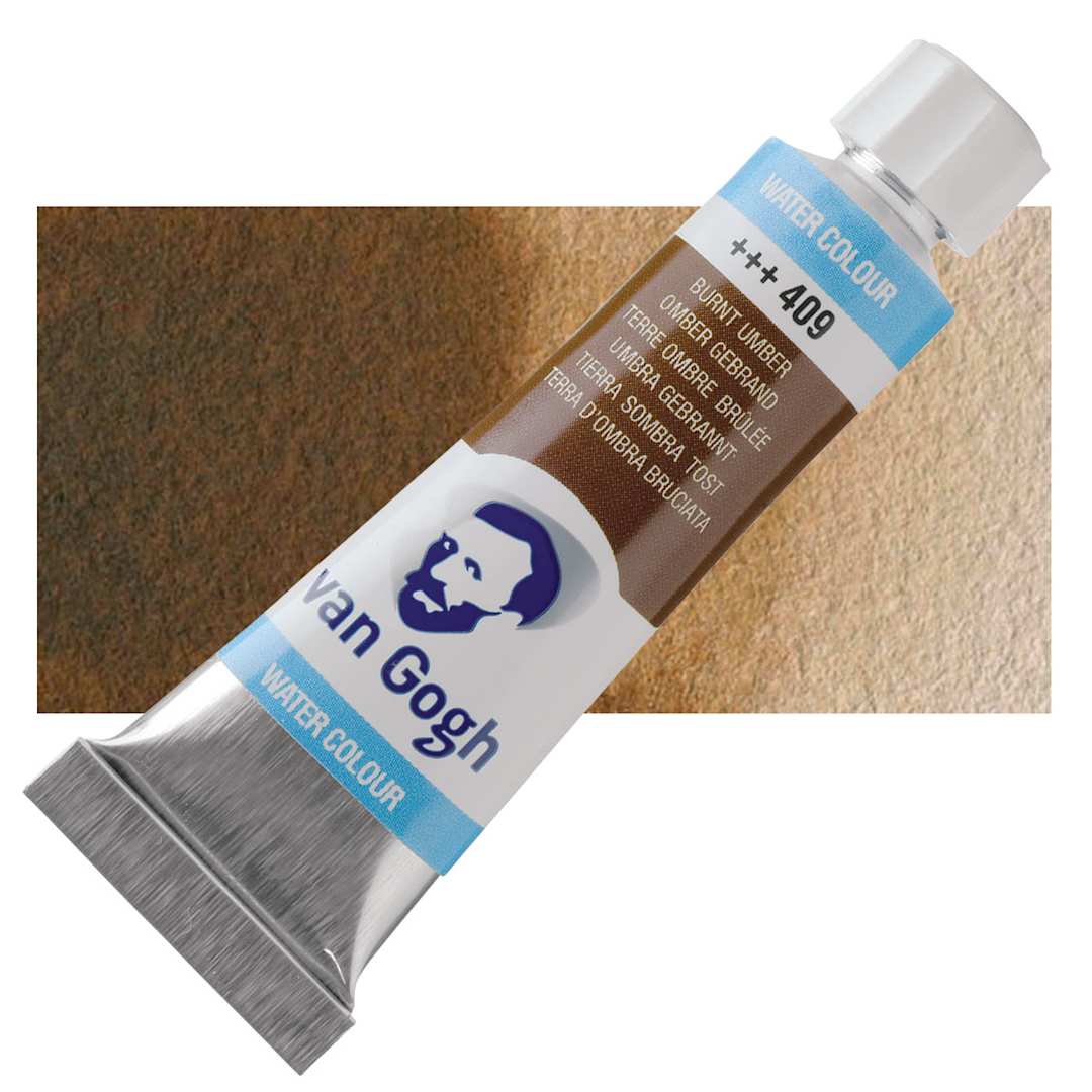 Open in modal - Van Gogh Watercolor - Burnt Umber, 10 ml tube and swatch