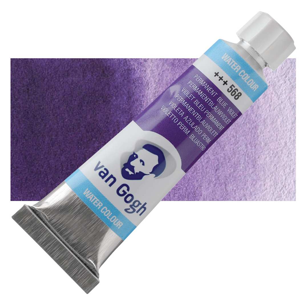 Open in modal - Van Gogh Watercolor - Permanent Blue Violet, 10 ml tube and swatch