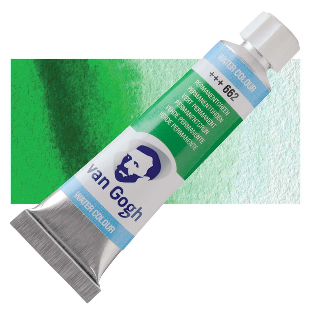 Open in modal - Van Gogh Watercolor - Permanent Green, 10 ml tube and swatch