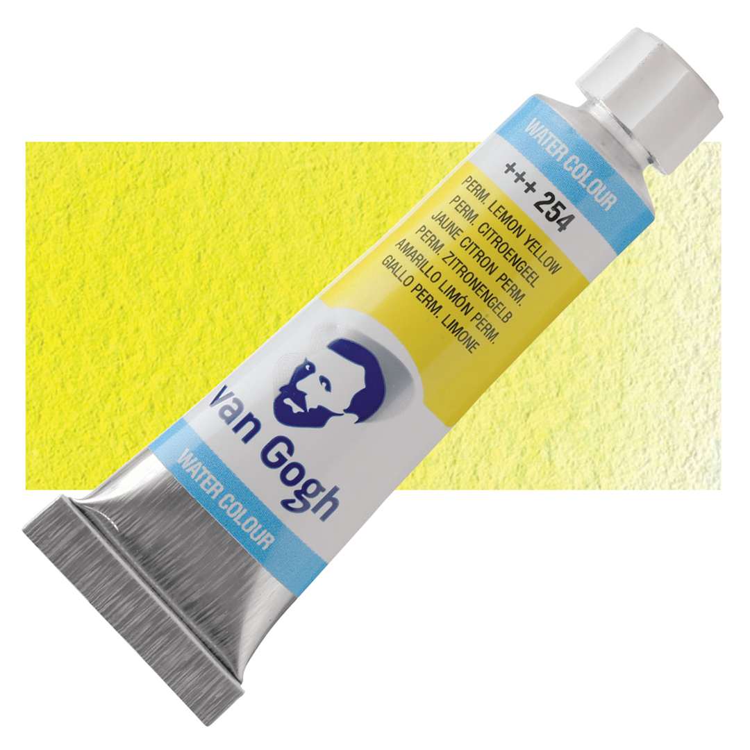 Open in modal - Van Gogh Watercolor - Permanent Lemon Yellow, 10  ml tube and swatch