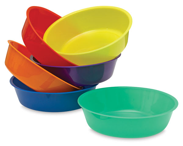 Open in modal - Colored Bowls - Set of 6 shown, five stacked