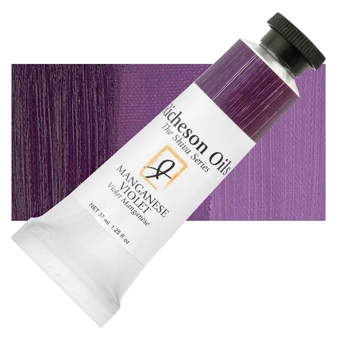 Open in modal - Shiva Signature Artist Oil Color - Manganese Violet, 1.25 oz Tube and swatch