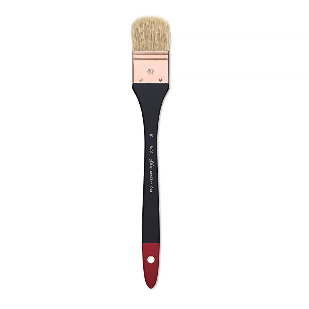Open in modal - Silver Brush Atelier Hog Bristle Oval Mottler Brush - Size 40