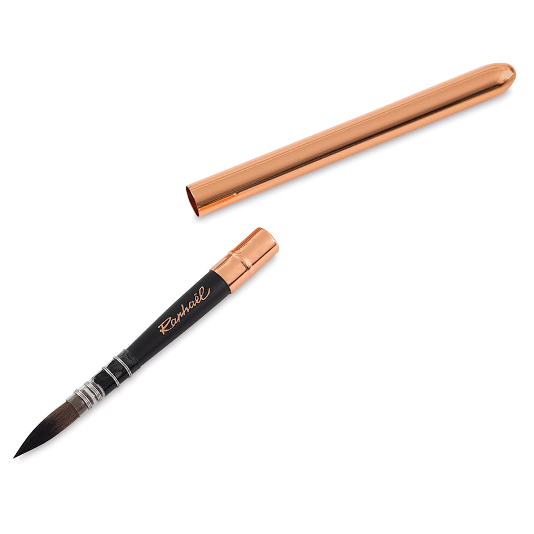 Open in modal - Raphaël Soft Aqua Brush - Mop Travel brush shown open at angle